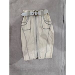 BEBE white skirt women’s with belt size 2